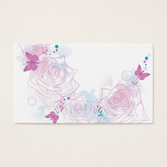Roses and butterflies Profile Card (Front)