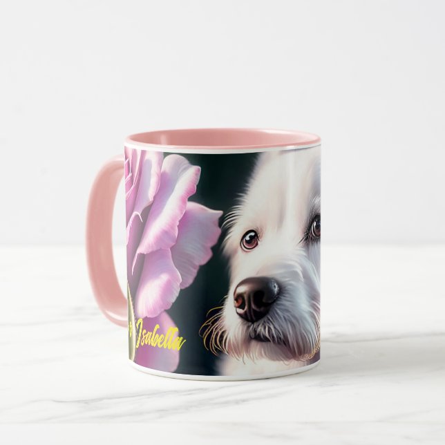 Roses And Cute Dog Collection Mug (Front Left)