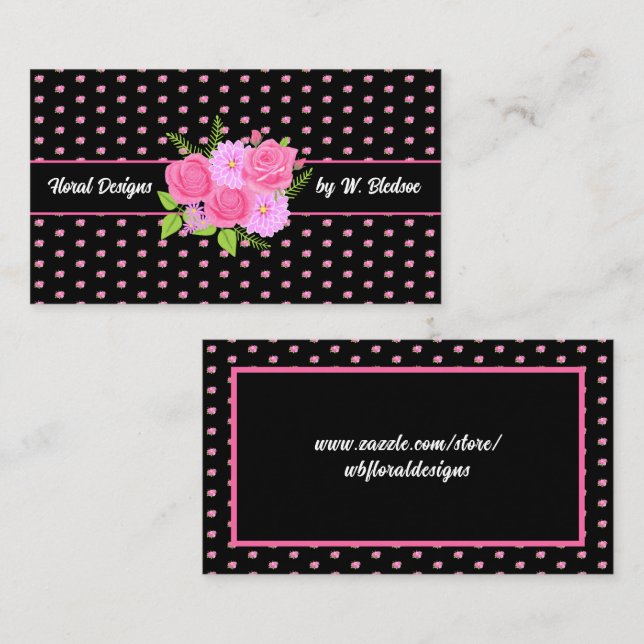 Roses and Dahlias Business Card (Front/Back)