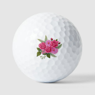 Roses and Dahlias Flowers Golf Balls