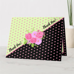 Roses and Dahlias Thank You Card