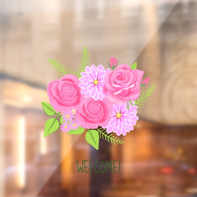 Roses and Dahlias Window Cling (Sheet 2)