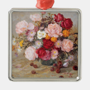 Roses and Daisies Metal Tree Decoration