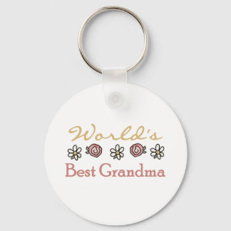 Roses and Daisies World's Best Grandma Key Ring