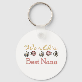 Roses and Daisies World's Best Nana Key Ring