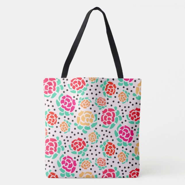 Roses and Dots - Tote Bag (Front)