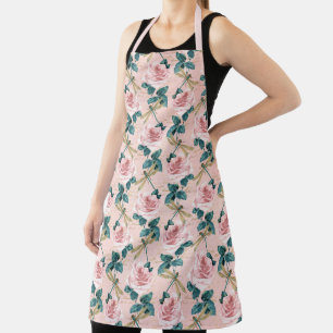 Roses and Dragonflies (Design 6) Apron