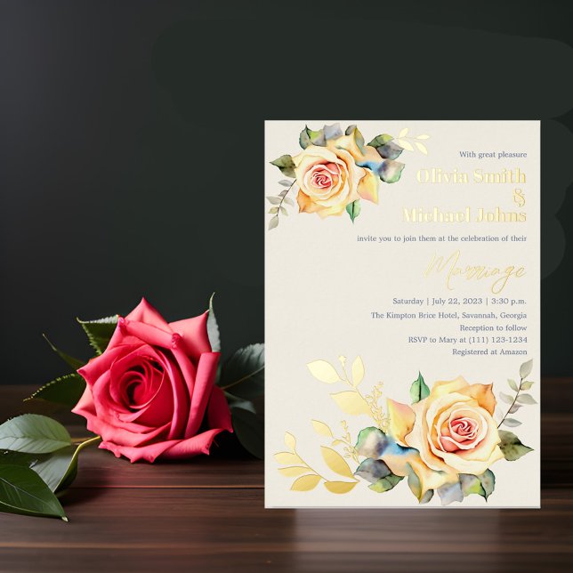 Roses and Eucalyptus QR-code Wedding Invitation (Creator Uploaded)