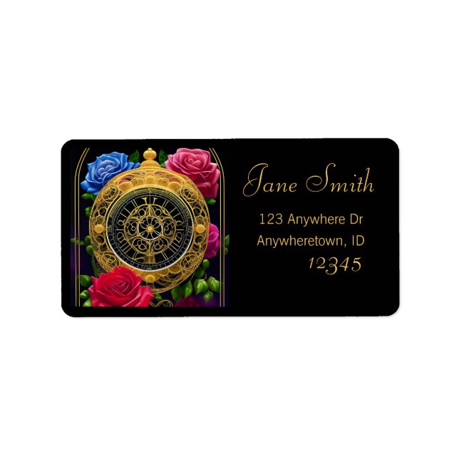 Roses and Gold Filigree Label (Front)