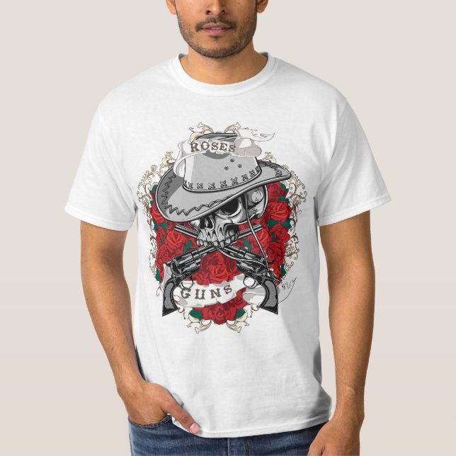Roses And Guns T-Shirt (Front)