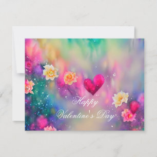 Roses and hearts blend valentine holiday card