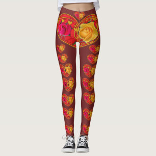 Roses and Hearts designer leggings