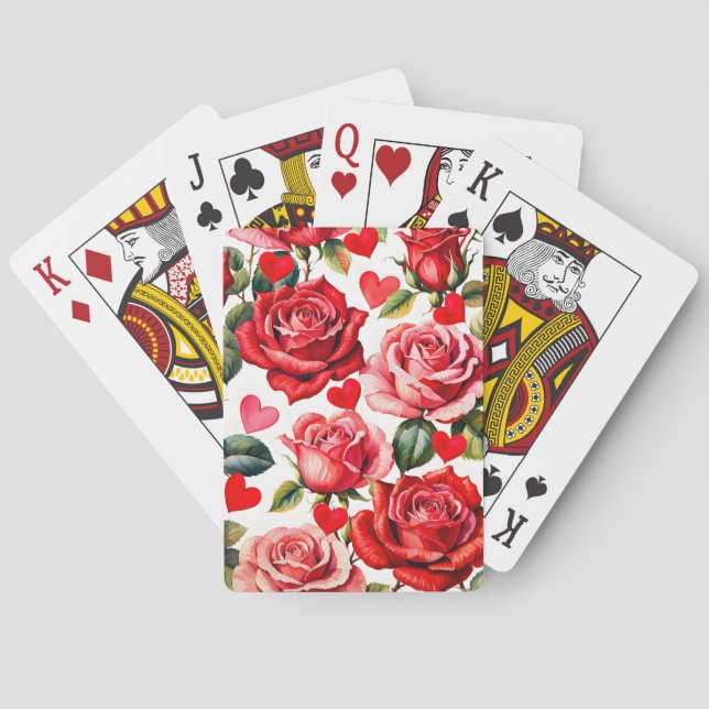 Roses and Hearts  Playing Cards (Back)