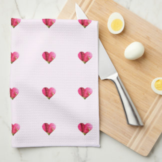 Roses and Hearts Tea Towel