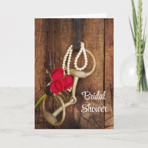 Roses and Horse Bit Country Bridal Shower Invite