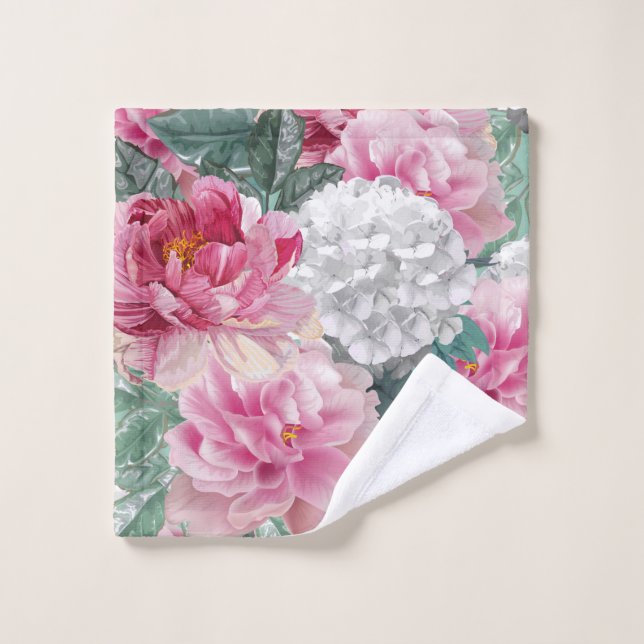Roses and Hydrangeas Wash Cloth (Wash Cloth)