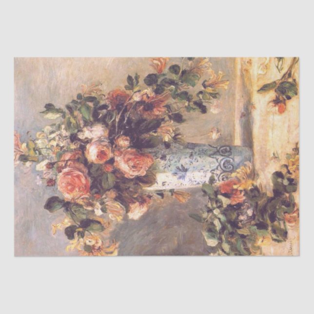 Roses and Jasmine by Renoir Shabby Chic Tissue Paper (Front)