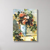 Roses and Jasmine in a Delft Vase Renoir Fine Art