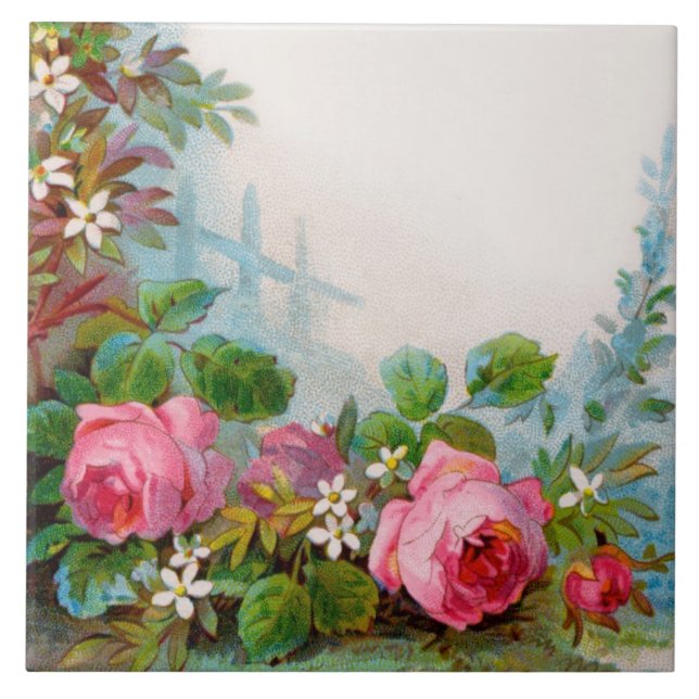 ROSES AND JASMINES FLORAL BEAUTY TILE (Front)