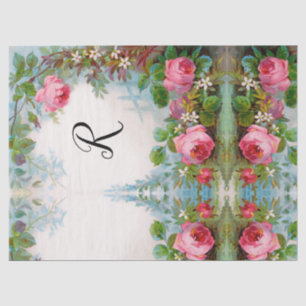 ROSES AND JASMINES FLORAL MONOGRAM TISSUE PAPER