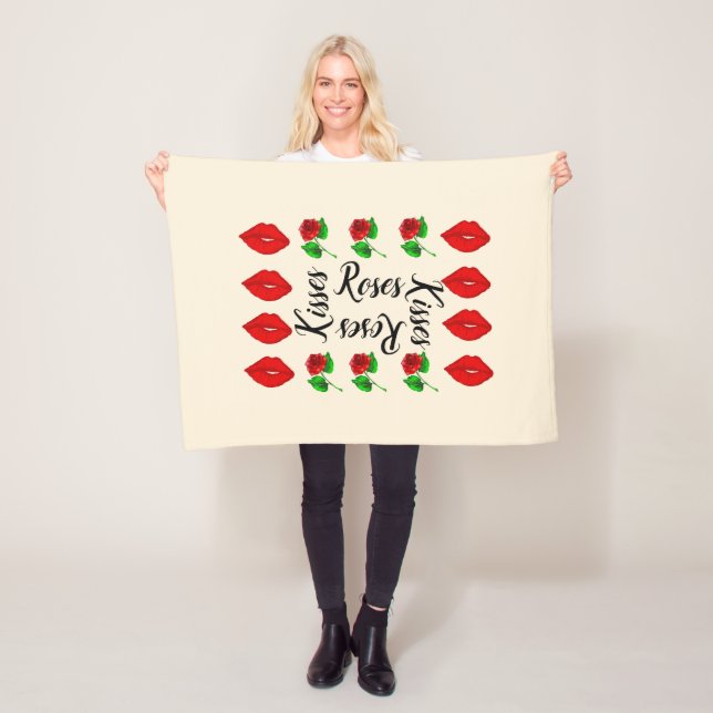 Roses and kisses fleece blanket (In Situ)