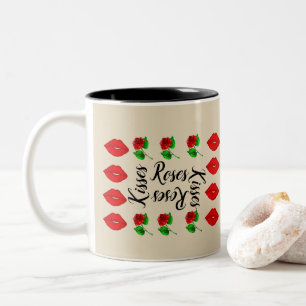 Roses and kisses mug