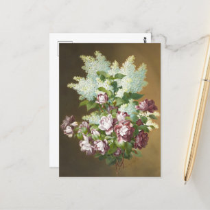 Roses and Lilacs Postcard