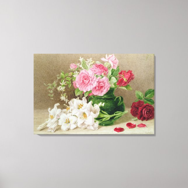 Roses and Lilies Canvas Print (Front)
