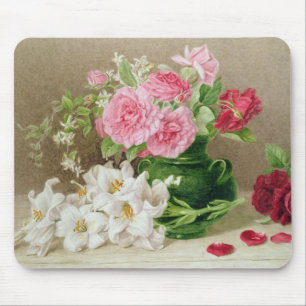 Roses and Lilies Mouse Mat