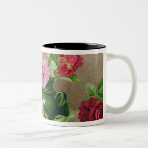 Roses and Lilies Two-Tone Coffee Mug