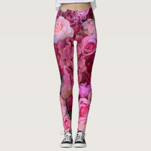 Roses and Lilys Deco Art Leggings