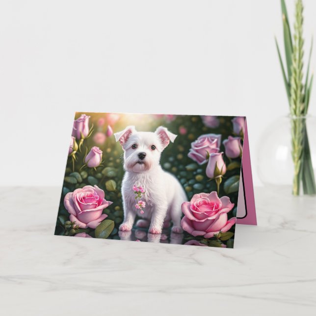Roses And Little Dog Collection Card (Front)