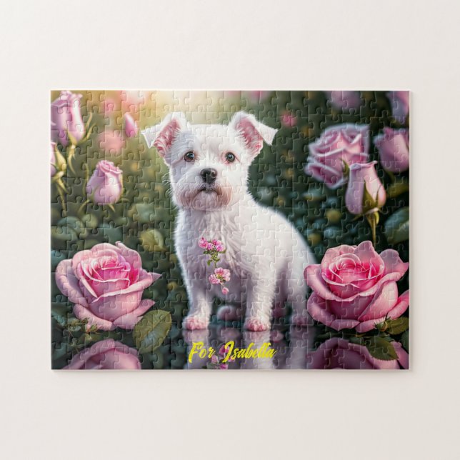 Roses And Little Dog Collection Jigsaw Puzzle (Horizontal)