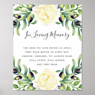 Roses and Olives Wedding Memorial Poster
