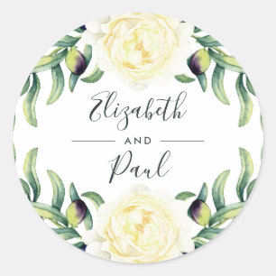Roses and Olives Wedding Sticker