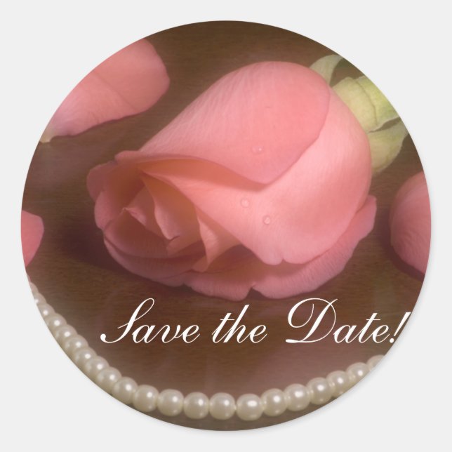 Roses and Pearls Classic Round Sticker (Front)