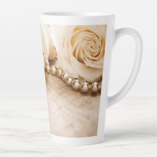 Roses and Pearls Latte Mug