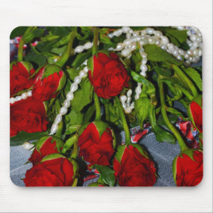Roses and Pearls Mouse Mat