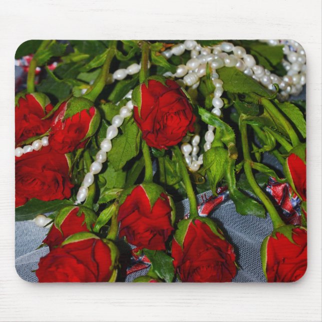 Roses and Pearls Mouse Mat (Front)