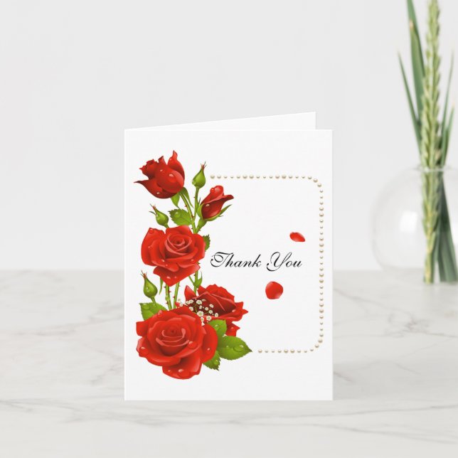 Roses and pearls thank you card (Front)