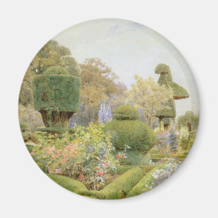Roses and Pinks by Elgood, Vintage English Garden Magnet