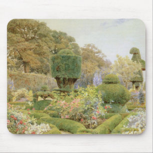 Roses and Pinks by Elgood, Vintage English Garden Mouse Mat