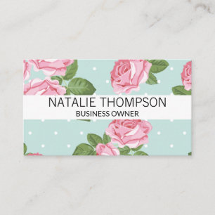 Roses and Polka Dots Business Card