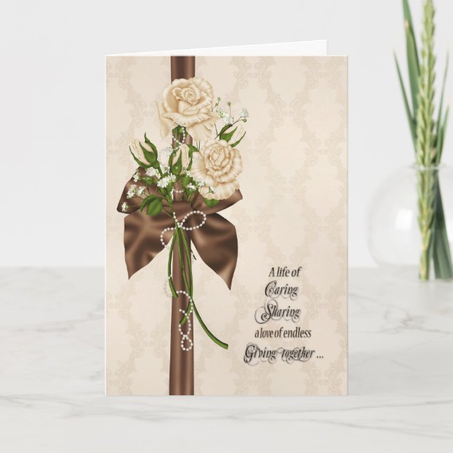 roses and ribbon Wedding Vow Renewal Roses Invitation (Front)