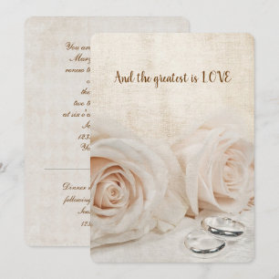 Roses and Rings Vow Renewal Invitation