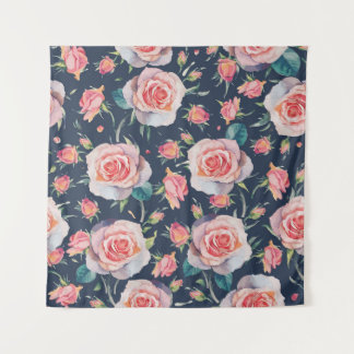 Roses and Rosebuds: Floral Seamless. Tapestry