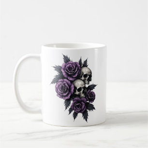 Roses and skeleton coffee mug