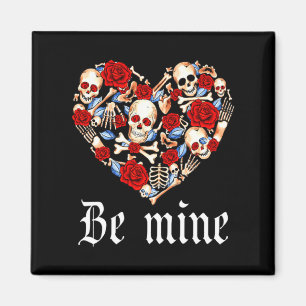 Roses And Skulls Heart Gothic Style Valentine Be M Magnet