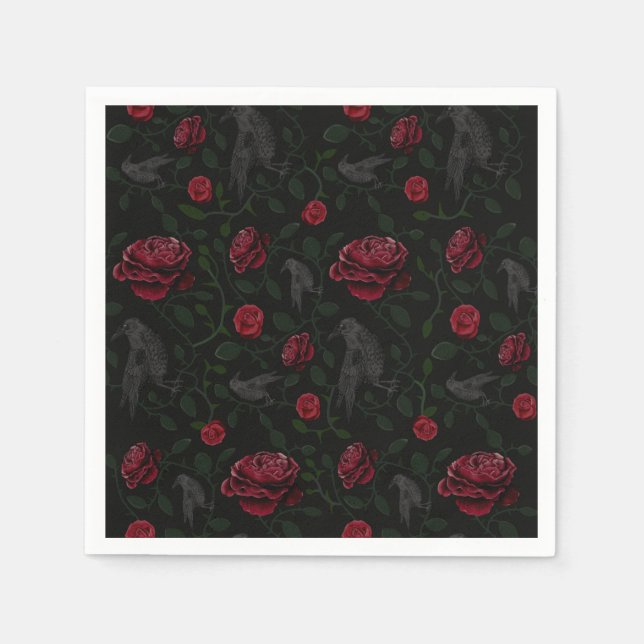Roses and Skulls Napkin (Front)