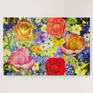 Roses and Spring Flowers Jigsaw Puzzle